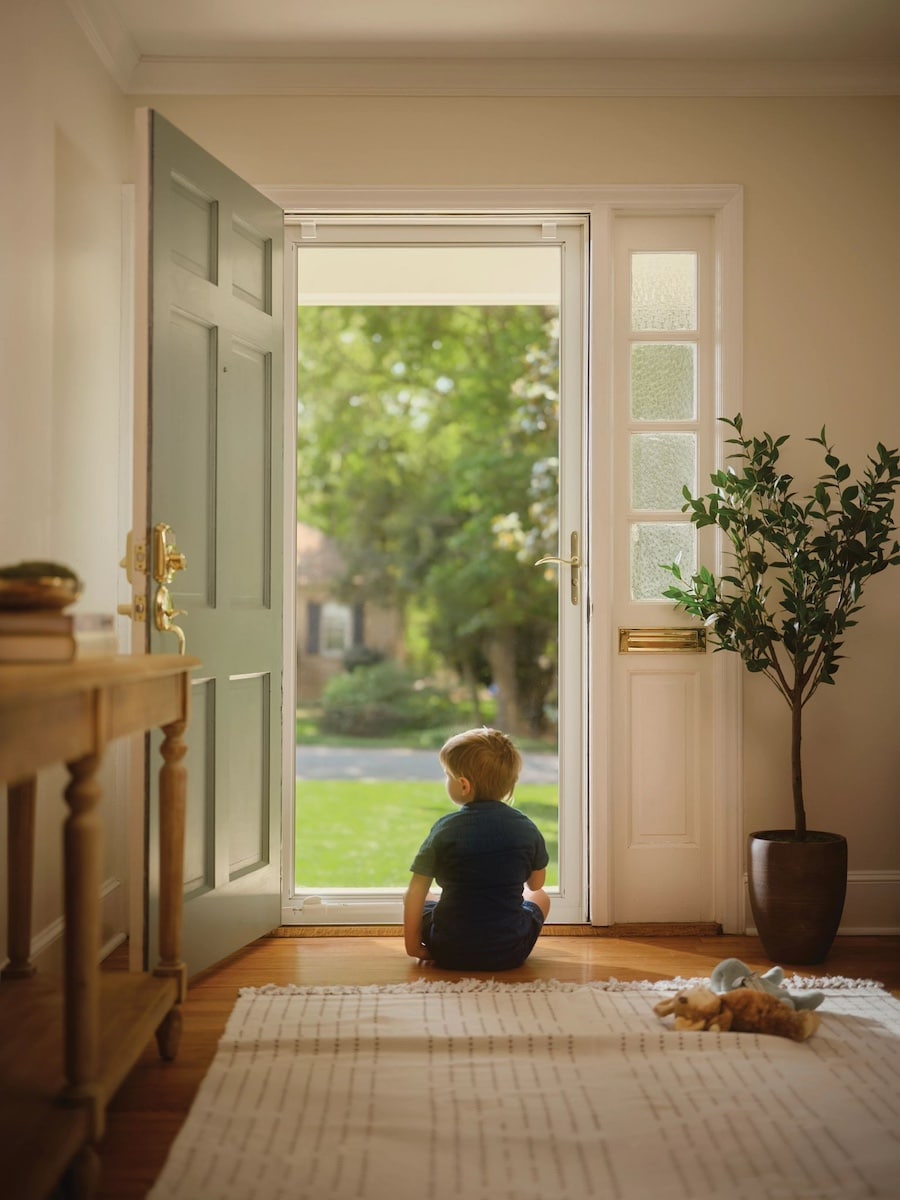 Larson full-view storm door letting in natural light