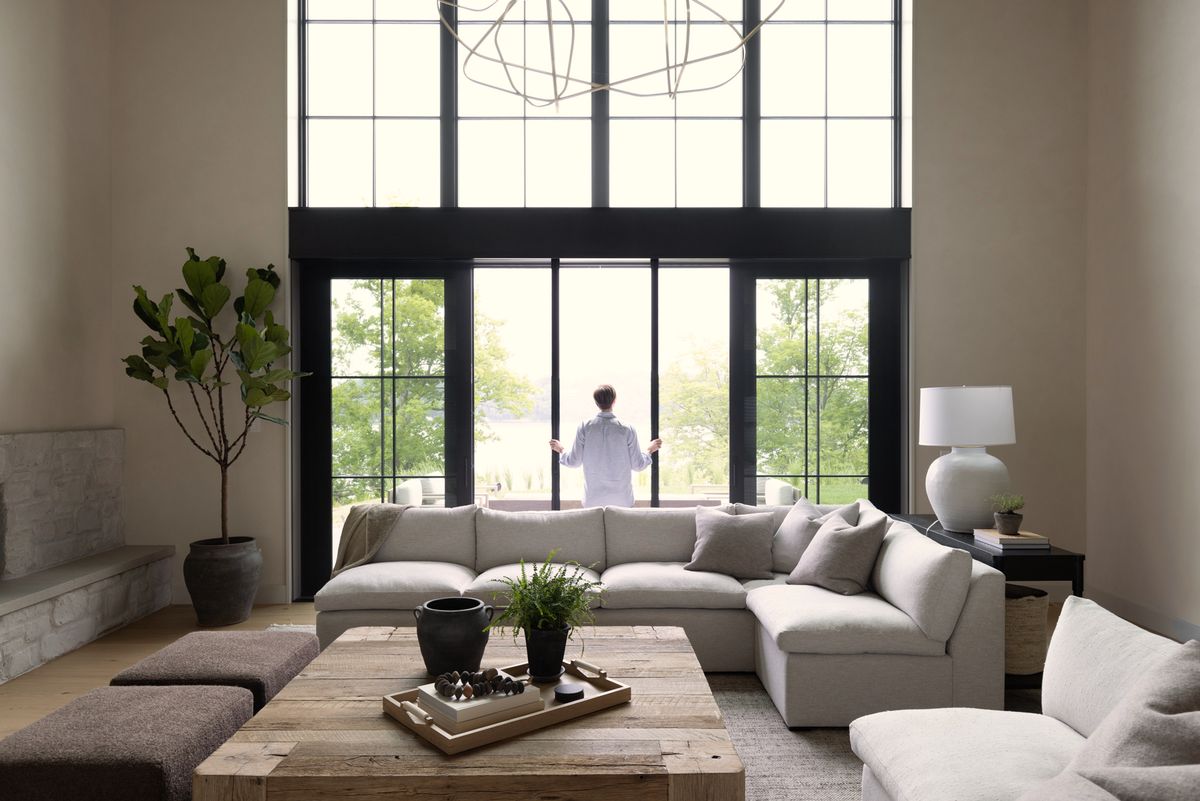 Marvin Ultimate sliding French door in a living room